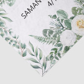 結婚のユーカリ白フローラ水色 薄葉紙 (詳細)