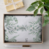 結婚のユーカリ白フローラ水色 薄葉紙 (ギフト)