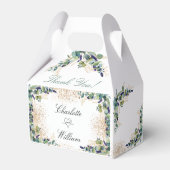 結婚のユーカリ金ゴールドグリッター感謝していユー フェイバーボックス (裏面サイド)