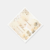 結婚のユーカリ金ゴールドグリッター秋 スタンダードカクテルナプキン (角)