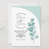 結婚のユーカリ離れプエレガントロンシンプル 招待状 (正面)