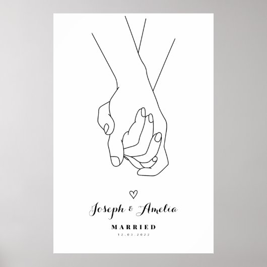 結婚のラインアートのポスター ポスター (正面)