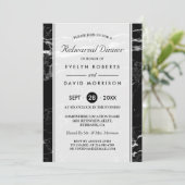 結婚のリハーサルのディナーモダン白黒大理石 招待状 (スタンド正面)