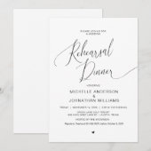 結婚のリハーサルディナーシンプルブラックイモダンンビ 招待状 (正面/裏面)