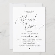 結婚のリハーサルディナーシンプルブラックイモダンンビ