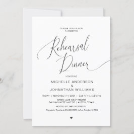 結婚のリハーサルディナーシンプルブラックイモダンンビ 招待状