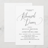 結婚のリハーサルディナーシンプルブラックイモダンンビ 招待状 (正面/裏面)