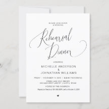 結婚のリハーサルディナーシンプルブラックイモダンンビ