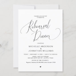 結婚のリハーサルディナーシンプルブラックイモダンンビ 招待状