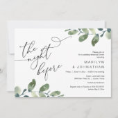 結婚のリハーサルディナー、ユーカリプトゥス・グリーンリー 招待状 (正面)
