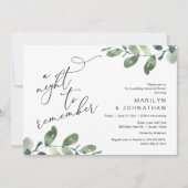 結婚のリハーサルディナー、ユーカリプトゥス・グリーンリー 招待状 (正面)