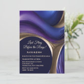 結婚のリハーサル・ブルー・パープルと金ゴールド- 招待状 (スタンド正面)