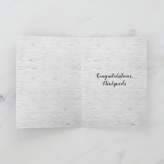 結婚のリボンハートオン樺の木 カード (内部)