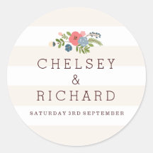 結婚のリボン – ピンクステッカー