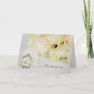 結婚のリングや輪とバラカード カード