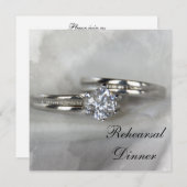 結婚のリングや輪オングレーリハーサルディナー招待状 招待状 (正面/裏面)