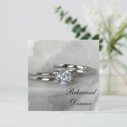 結婚のリングや輪オングレーリハーサルディナー招待状 招待状 (スタンド正面)