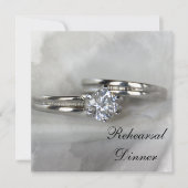 結婚のリングや輪オングレーリハーサルディナー招待状 招待状 (正面)
