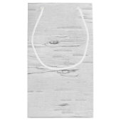 結婚のリングや輪オンホワイト樺の木 スモールペーパーバッグ (裏面)