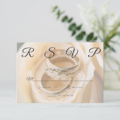 結婚のリングや輪シンプルRSVPカーエレガントド 出欠カード (スタンド正面)