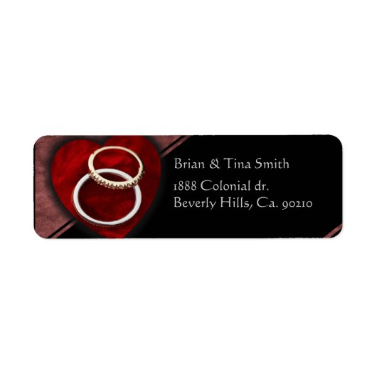 結婚のリングや輪ハートセット ラベル (正面)