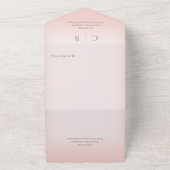 結婚のリングや輪モダン赤面 オールインワン招待状 (外側)