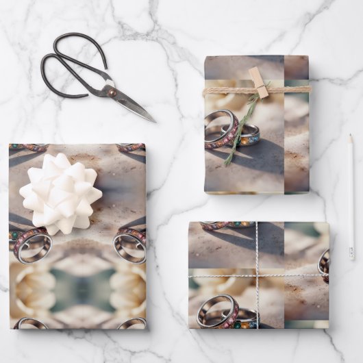 結婚のリングや輪包装紙シート ラッピングペーパーシート (正面)