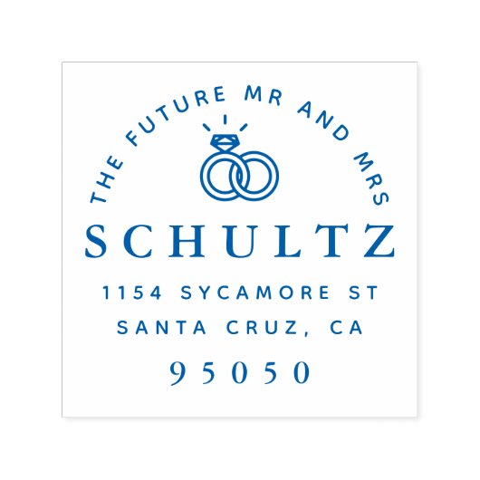 結婚のリングや輪未来差出人住所 セルフインキングスタンプ (デザイン)