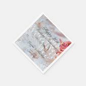 結婚のリングや輪真珠30周年結婚を祝う スタンダードカクテルナプキン (角)