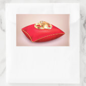 結婚のリングや輪長方形シール 長方形シール (バッグ)