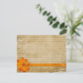 結婚のレシピカードヴィンテージオレンジ色の花 ポストカード (スタンド正面)