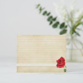 結婚のレシピカードヴィンテージレッドローズ ポストカード (スタンド正面)