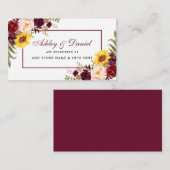 結婚のレジストリの水の色フローラ挿入カード エンクロージャーカード (正面/裏面)