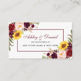 結婚のレジストリの水の色フローラ挿入カード エンクロージャーカード