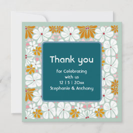 結婚のレトロ花Groovy 70sボホ感謝していユー