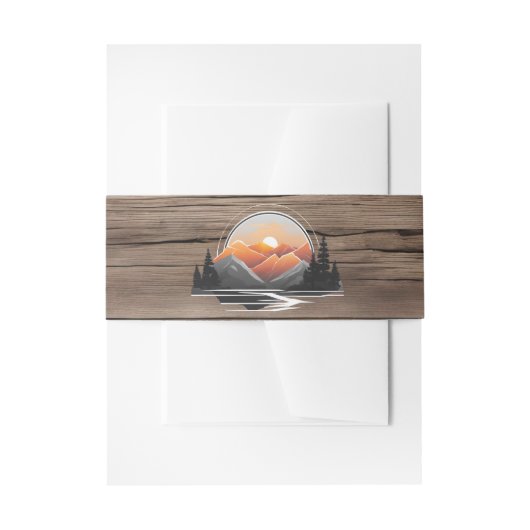 結婚のロッキー山林の夕日 招待状ベリーバンド (正面例)