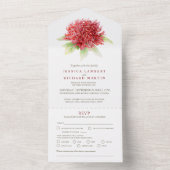 結婚のワラタ花の水の色のフォトミールRSVP オールインワン招待状 (内側)