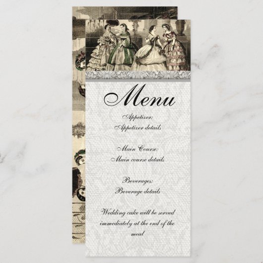 結婚のヴィンテージアンティーク メニュー (正面/裏面)