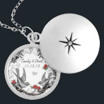 結婚のヴィンテージグレイ鳥周年記念ネックレス シルバープレートネックレス<br><div class="desc">Keepsake Necklacesシルバーまたはスターリングシルバーのいずれかを選択</div>