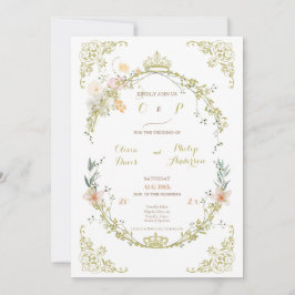 結婚のヴィンテージフローラオーナメントバイオーウェンクラシック 招待状