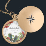 結婚のヴィンテージ鳥と開花記念日ネックレス ロケットネックレス<br><div class="desc">Keepsake Necklacesシルバーまたはスターリングシルバーのいずれかを選択</div>