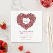 結婚の一文字の赤いチューリップリースインクスケッチ スタンダードランチョンナプキン (インサイチュ)