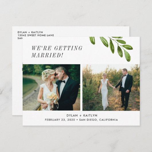 結婚の予定はがきを保存する 案内ポストカード (正面/裏面)