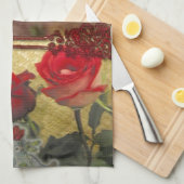 結婚の人形ポートレートグラフィックアートプリント キッチンタオル (四つ折り)