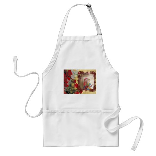 結婚の人形ポートレートグラフィックアートプリント スタンダードエプロン (正面)