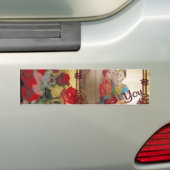 結婚の人形ポートレートグラフィックアートプリント バンパーステッカー (車上)