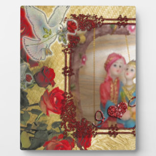 結婚の人形ポートレートグラフィックアートプリント フォトプラーク