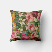 結婚の任意の記念日ヴィンテージフローラの名前の追加 クッション (裏面)