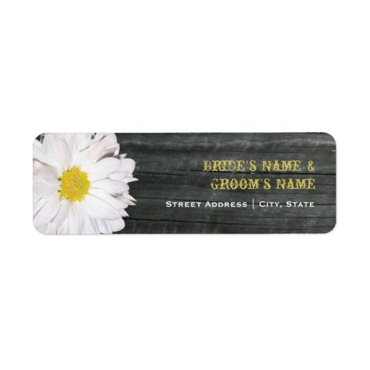 結婚の住所 シール-デイジー&バーンウッド ラベル (正面)