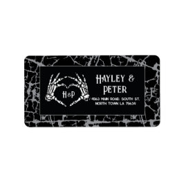 結婚の住所 シールStickersスケルトンハート ラベル